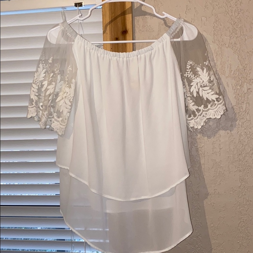 White strapless top